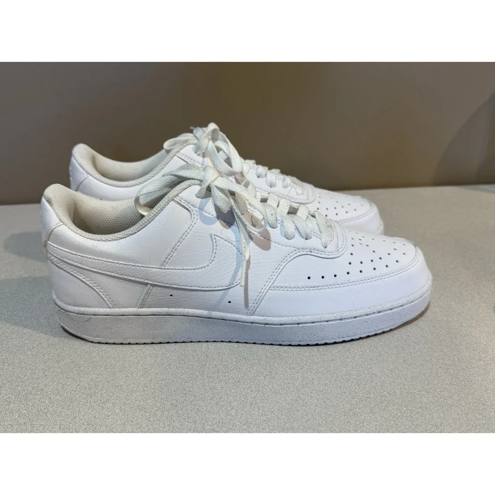 Nike Court Vision Low Men‎ Shoes Size 10.5 Triple White 020709 LN2